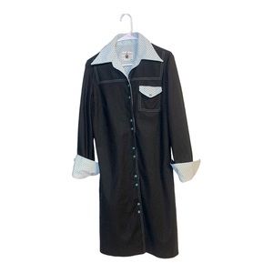 👻3/$15 Last Chance Sale! Vintage Kenny Classics Navy Housecoat Dress Large